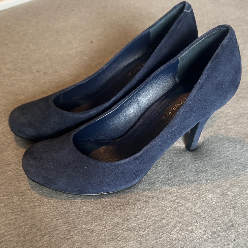 BCBGeneration Dark Blue Suede Heels